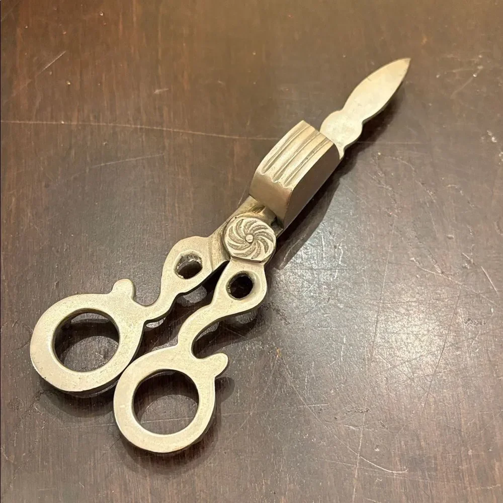 Vintage Pewter candle snuffer and wick trimmer